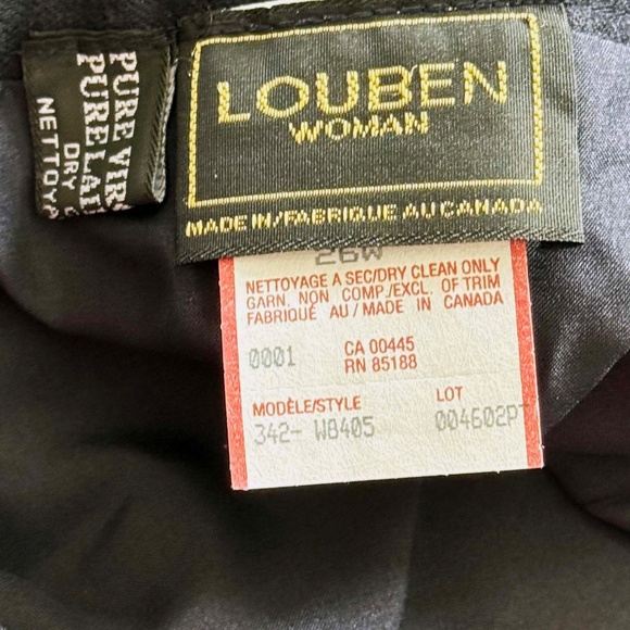 PANTS, PURE VIRGIN WOOL, NAVY BLUE, MADE IN CANADA!, LOUBEN WOMAN, SIZE 26W, - Picture 3 of 4
